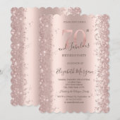 Roos Gold Sparkle Diamonds 70e verjaardag Kaart (Voorkant / Achterkant)