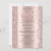 Roos Gold Sparkle Diamonds 90e Verjaardag Kaart (Voorkant)