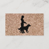 Roos Gold Sparkle  Dog Walker Pet Sitter Visitekaartje (Achterkant)
