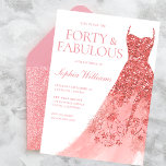 Roos Gold Sparkle Dress 40th Birthday Party Kaart<br><div class="desc">Roos Gold Sparkle Dress 40th Birthday Party Forty & Fabulous Invitation Variaties op de uitnodiging en bijpassende artikelen in onze winkel</div>