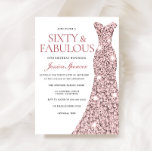 Roos Gold Sparkle Dress 60th Birthday Invite Kaart<br><div class="desc">Roos Gold Sparkle Dress 60th Birthday nodigt 60 & Fabulous womans 60th verjaardagsfeest Variaties uit op de uitnodiging en overeenkomende objecten in onze winkel</div>