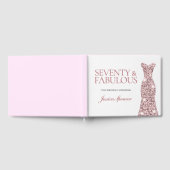 Roos Gold Sparkle Dress 70th Birthday Party Gastenboek (Volledig)