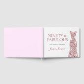 Roos Gold Sparkle Dress 90th Birthday Party Gastenboek (Volledig)