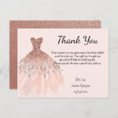 Roos Gold Sparkle Dress Hartelijk dank voor Quince Briefkaart (Voorkant / Achterkant)