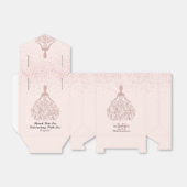 Roos Gold Sparkle Dress Quinceañera Glitter Pink Bedankdoosjes (Uitgevouwen)