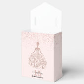 Roos Gold Sparkle Dress Quinceañera Glitter Pink Bedankdoosjes (Geopend)