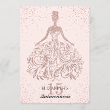 Roos Gold Sparkle Dress Quinceañera Glitter Pink