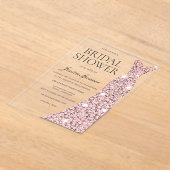 Roos Gold Sparkle Dress Vrijgezellenfeest Acryl Uitnodigingen (Laagn)