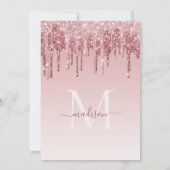 Roos Gold Sparkle Dripping Glitter 16th Birthday Kaart (Achterkant)