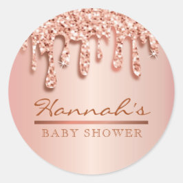 Roos Gold Sparkle Drippy Drip Baby shower Sticker