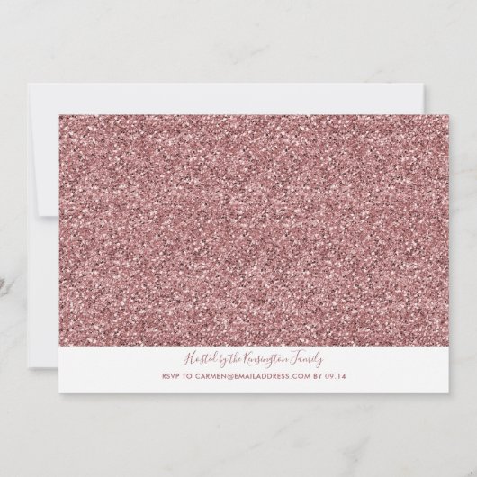 Roos Gold Sparkle Driving Glitter Birthday Kaart (Achterkant)