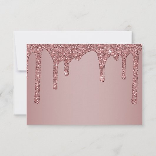 Roos Gold Sparkle Driving Glitter Monogram Bedankkaart (Achterkant)