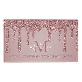 Roos Gold Sparkle Driving Glitter Monogram Naambadge