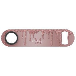 Roos Gold Sparkle Driving Glitter Monogram Speed Flessenopener
