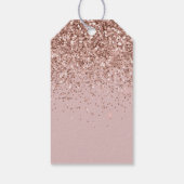 Roos Gold Sparkle Faux Glitter Cadeaulabel (Achterkant)