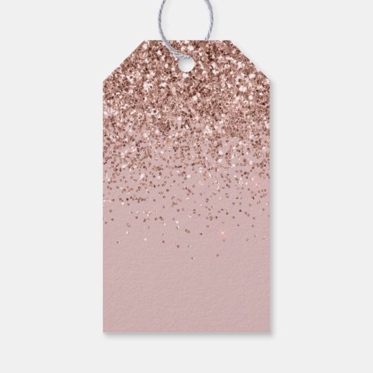 Roos Gold Sparkle Faux Glitter Cadeaulabel (Achterkant)