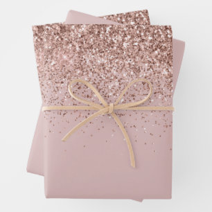 Roos Gold Sparkle Faux Glitter Inpakpapier Vel