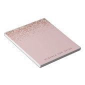 Roos Gold Sparkle Faux Glitter Notitieblok (Schuin)