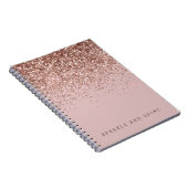 Roos Gold Sparkle Faux Glitter Notitieboek (Rechterzijde)