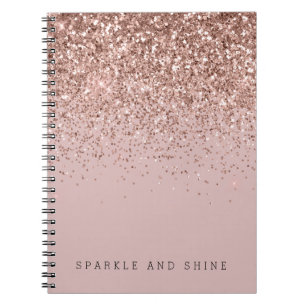 Roos Gold Sparkle Faux Glitter Notitieboek