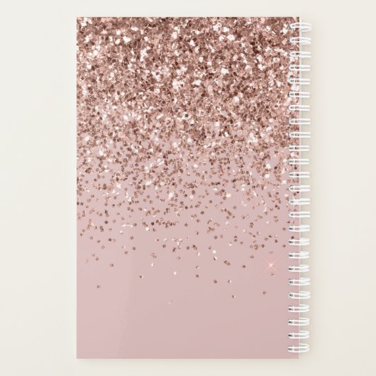 Roos Gold Sparkle Faux Glitter Planner (Achterkant)