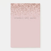 Roos Gold Sparkle Faux Glitter Post-it® Notes (Voorkant)