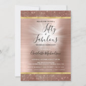 Roos Gold Sparkle Glam - 50 jaar en verbluffende d Kaart (Voorkant)