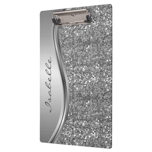 Roos Gold Sparkle Glam Bling Persoonlijk Monogram Klembord (Links)