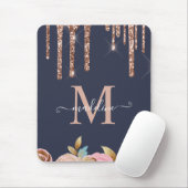 Roos Gold Sparkle Glam Glitter Drift Ipad Draagtas Muismat (Met muis)