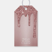 Roos Gold Sparkle Glam Glitter Drift Monogram Cadeaulabel (Achterkant)
