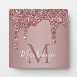 Roos Gold Sparkle Glam Glitter Drift Monogram Fotoplaat