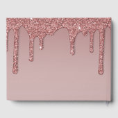 Roos Gold Sparkle Glam Glitter Drift Monogram Gastenboek (Achterkant)