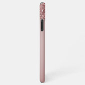 Roos Gold Sparkle Glam Glitter Drift Monogram iPhone Hoesje (Rechterkant)