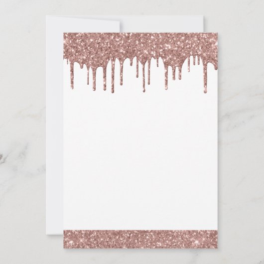 Roos Gold Sparkle Glitter 13e dertienjarig Kaart (Achterkant)