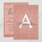 Roos Gold Sparkle Glitter 13e dertienjarig Kaart (Voorkant / Achterkant)