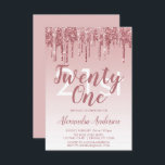 Roos Gold Sparkle Glitter 21st Birthday Party Kaart<br><div class="desc">Roos Gold - Blush Pink Sparkle and Dripping Glitter Ombre Girly Birthday Party 21st (21ste) Birthday Party Invitation. Deze hedendaagse 21-jarige uitnodiging is ideaal voor de Roos Gold Sparkle Glitter Girly Party die het feest in Pink Rose Gold wil vieren. Neem contact op met de ontwerper voor overeenkomende aangepaste objecten....</div>