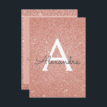 Roos Gold Sparkle Glitter 40th Birthday Party Kaart<br><div class="desc">Roos Gold Sparkle Glitter Girly Verjaardagsfeestje Monogram Naam en Initiaal 40e Verjaardagsfeestuitnodiging. Deze veertigste 40 verjaardagsuitnodiging is ideaal voor het Roos Gold Sparkle Glitter Girly Party dat in Pink Rose Gold wil vieren.</div>