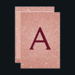 Roos Gold Sparkle Glitter 40th Birthday Party Kaart<br><div class="desc">Pink Rose Gold - Bourgondië Sparkle Glitter Girly Verjaardagsfeestje Monogram Naam en Initiaal 40e Verjaardagsfeestuitnodiging. Deze veertigste 40 verjaardagsuitnodiging is ideaal voor het Roos Gold Sparkle Glitter Girly Party dat in Pink Rose Gold wil vieren.</div>