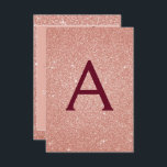 Roos Gold Sparkle Glitter 40th Birthday Party Kaart<br><div class="desc">Pink Rose Gold - Bourgondië Sparkle Glitter Girly Verjaardagsfeestje Monogram Naam en Initiaal 40e Verjaardagsfeestuitnodiging. Deze veertigste 40 verjaardagsuitnodiging is ideaal voor het Roos Gold Sparkle Glitter Girly Party dat in Pink Rose Gold wil vieren.</div>