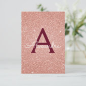 Roos Gold Sparkle Glitter 40th Birthday Party Kaart (Staand voorkant)