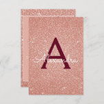 Roos Gold Sparkle Glitter 40th Birthday Party Kaart<br><div class="desc">Pink Rose Gold - Bourgondië Sparkle Glitter Girly Verjaardagsfeestje Monogram Naam en Initiaal 40e Verjaardagsfeestuitnodiging. Deze veertigste 40 verjaardagsuitnodiging is ideaal voor het Roos Gold Sparkle Glitter Girly Party dat in Pink Rose Gold wil vieren.</div>