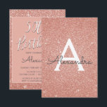 Roos Gold Sparkle Glitter 50th Birthday Party Kaart<br><div class="desc">Roos Gold Sparkle Glitter Girly Verjaardagsfeestje Monogram Naam en Initiaal 50ste Verjaardagsfeestuitnodiging. Deze vijftigste 50 verjaardagsuitnodiging is ideaal voor het Roos Gold Sparkle Glitter Girly Party dat in Pink Rose Gold wil vieren. Gepersonaliseerd producten kunnen op verzoek door de Designer worden gemaakt.</div>