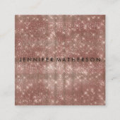 Roos Gold Sparkle Glitter Beauty Stylist Vierkante Visitekaartje (Voorkant)