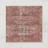 Roos Gold Sparkle Glitter Beauty Stylist Vierkante Visitekaartje (Achterkant)