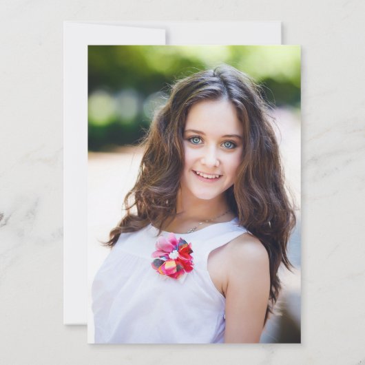 Roos Gold Sparkle Glitter Drift Afstuderen Foto Kaart (Achterkant)