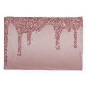 Roos Gold Sparkle Glitter Drift Monogram Kussensloop (Achterkant)