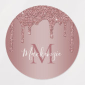 Roos Gold Sparkle Glitter Drift Monogram Labels (Design 2)