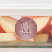 Roos Gold Sparkle Glitter Drift Monogram Labels (Aangebracht)