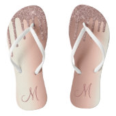 Roos Gold Sparkle Glitter Drift Monogram Teenslippers (Voetbed)