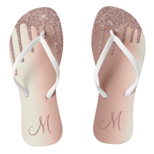 Roos Gold Sparkle Glitter Drift Monogram Teenslippers
